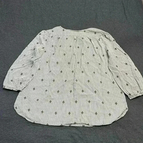 St. John’s Bay shirt size medium, olive green stripes and white. - Picture 5 of 5